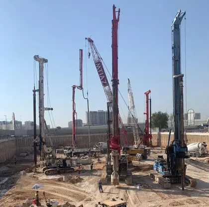 Shoring & Piling Foundations for Cove Living Residence (2B+G+3P+MECH+30+RF) project in Wadi Al Safa 5, Dubai — 13,200 LM of Bored Piles Executed